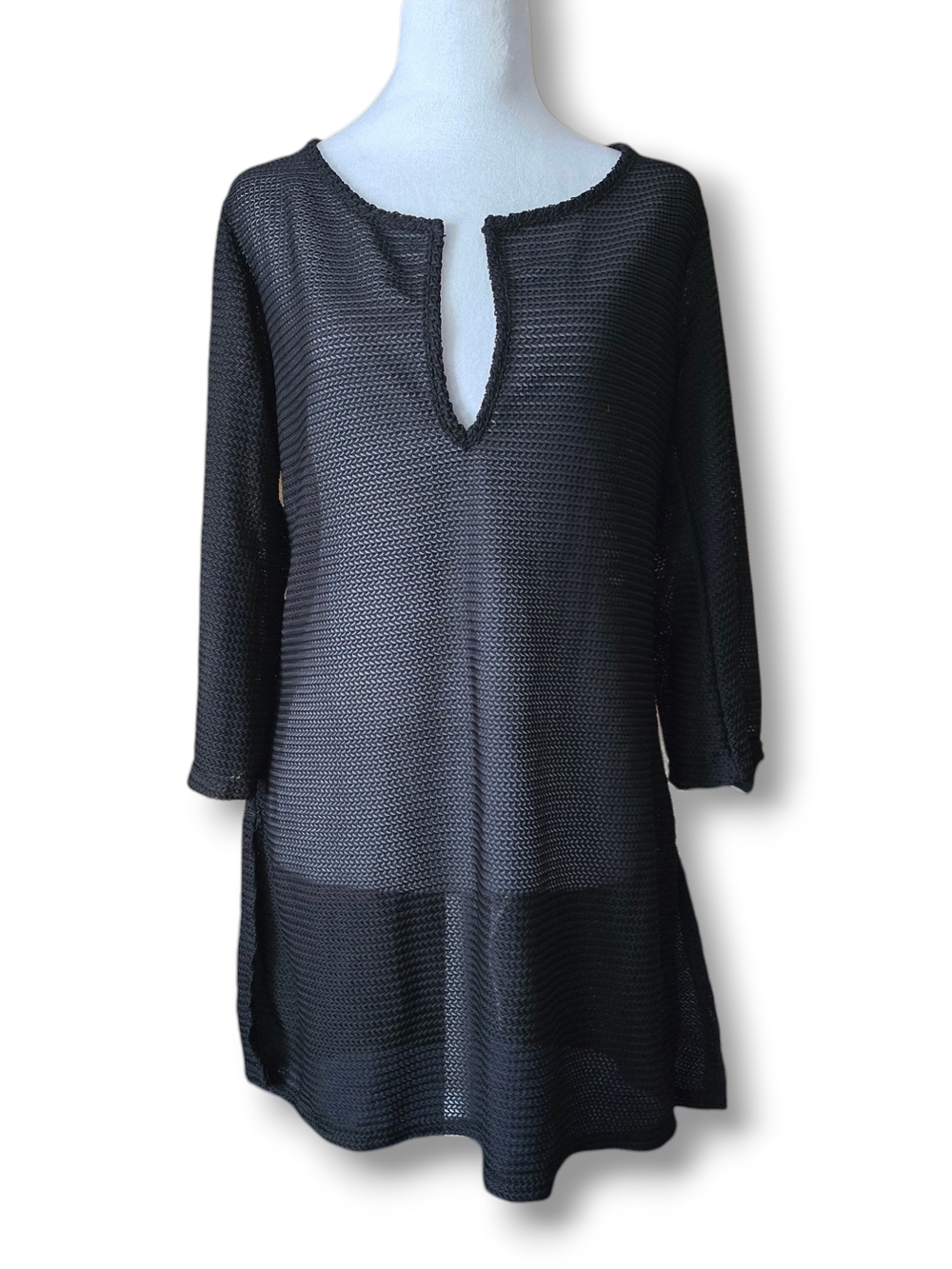 Vintage Jordan Taylor Black Mesh Swim Coverup - Size Medium